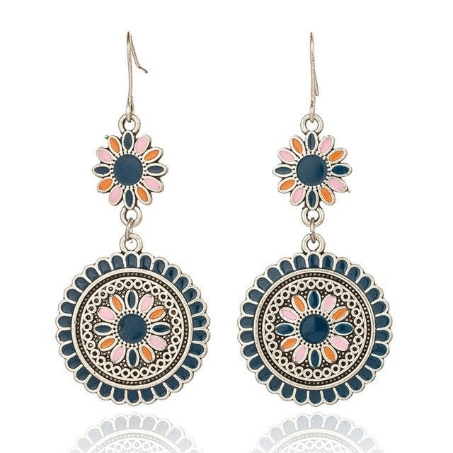 Wholesale Bohemian Drop Earrings Colorful Ethnic Style Everyday Wear Gift