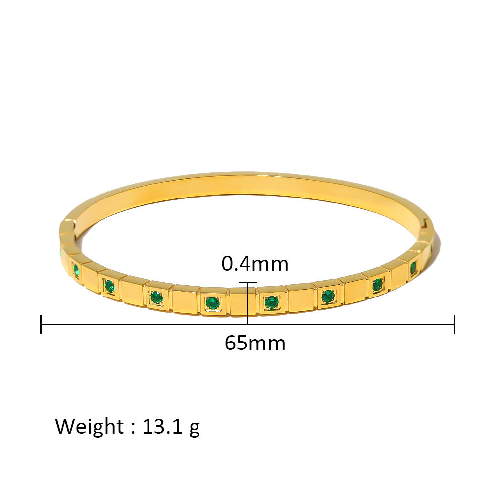 Wholesale Stainless Steel 18K Gold Plated Geometric Star Flower Zircon Bracelet