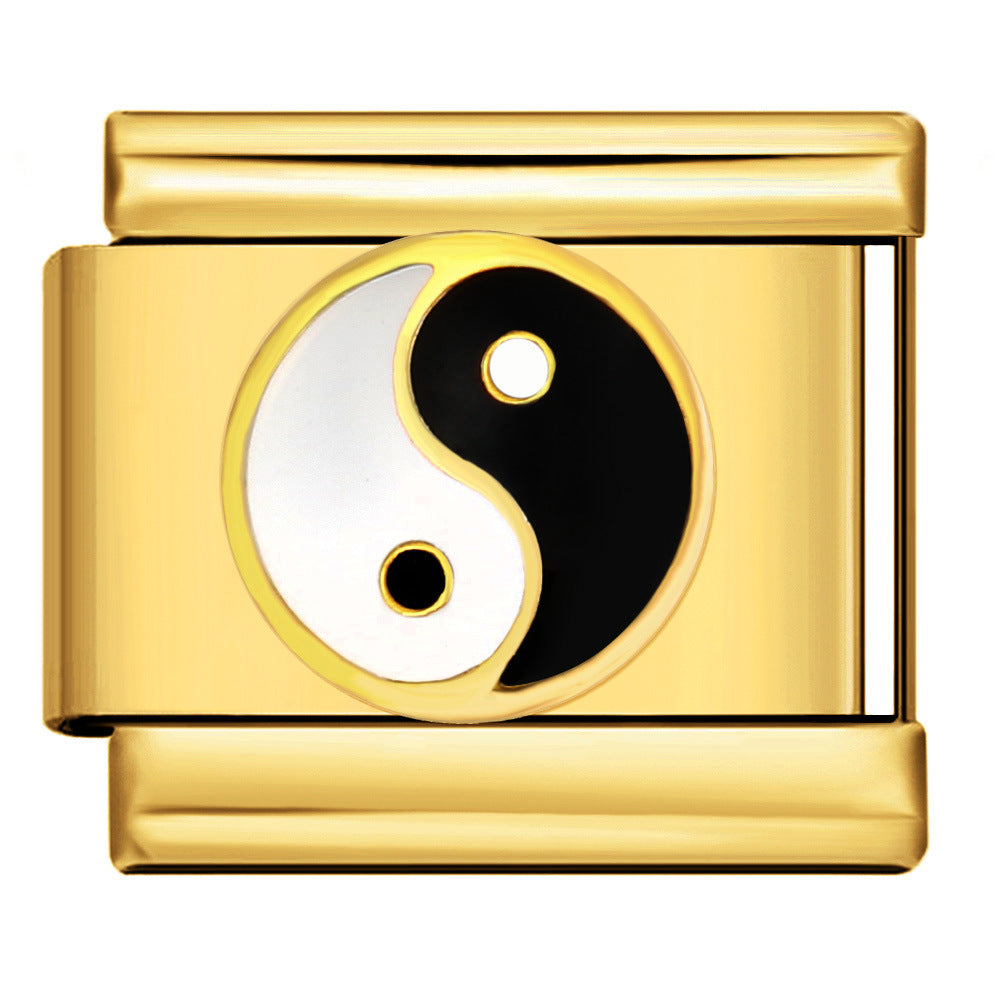 Wholesale  Italian Charm Bracelet 9mm DIY Gold and silver stamping Creative Stainless Steel Composable Bracelet