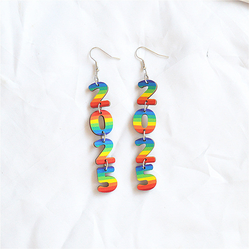 Wholesale New Year Number Earrings ACC-ES-XN040