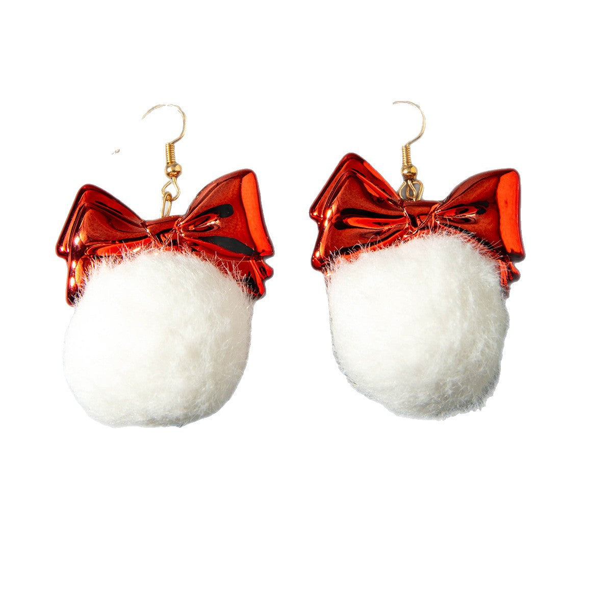 Wholesale Christmas  Bow Hair Ball Earrings