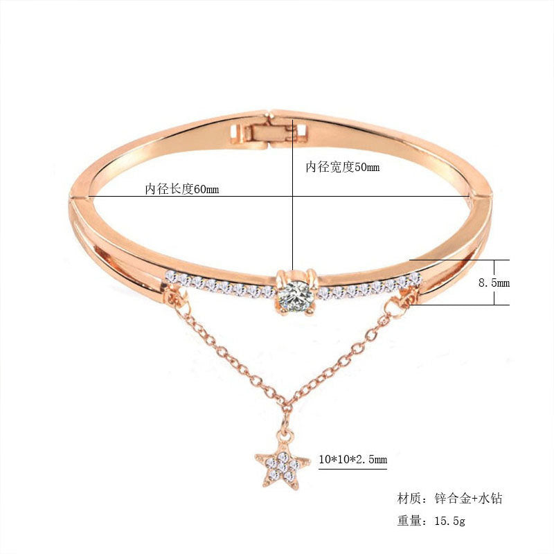 Wholesale Gold-Tone 8 Hearts 8 Arrows CZ Bracelet Stylish Jewelry Accessory for Women Gift