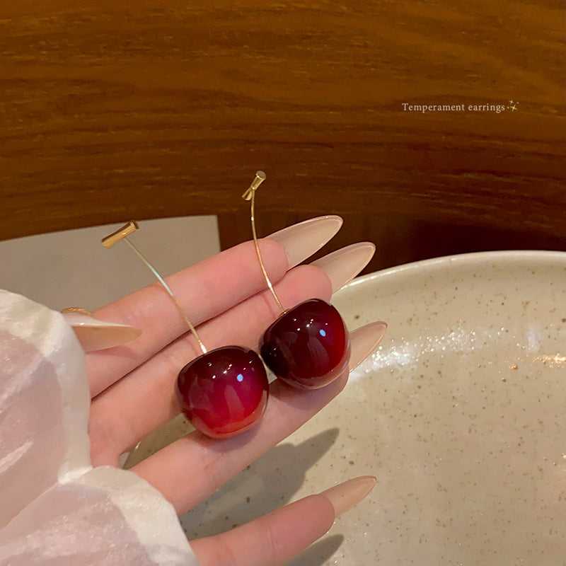Wholesale acrylic cute cherry earrings