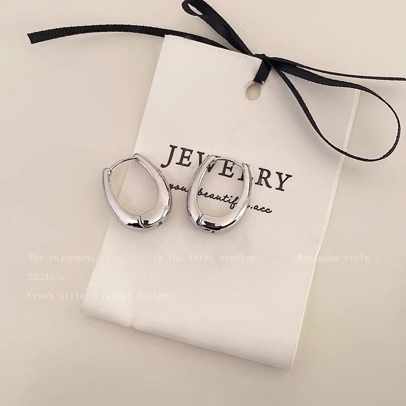 Wholesale Oval plain ring earrings