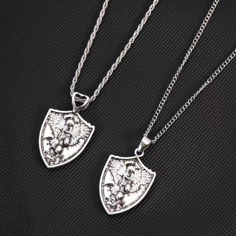 Wholesale Shield Pendant Necklace Cartoon Character Wings Alloy Necklace