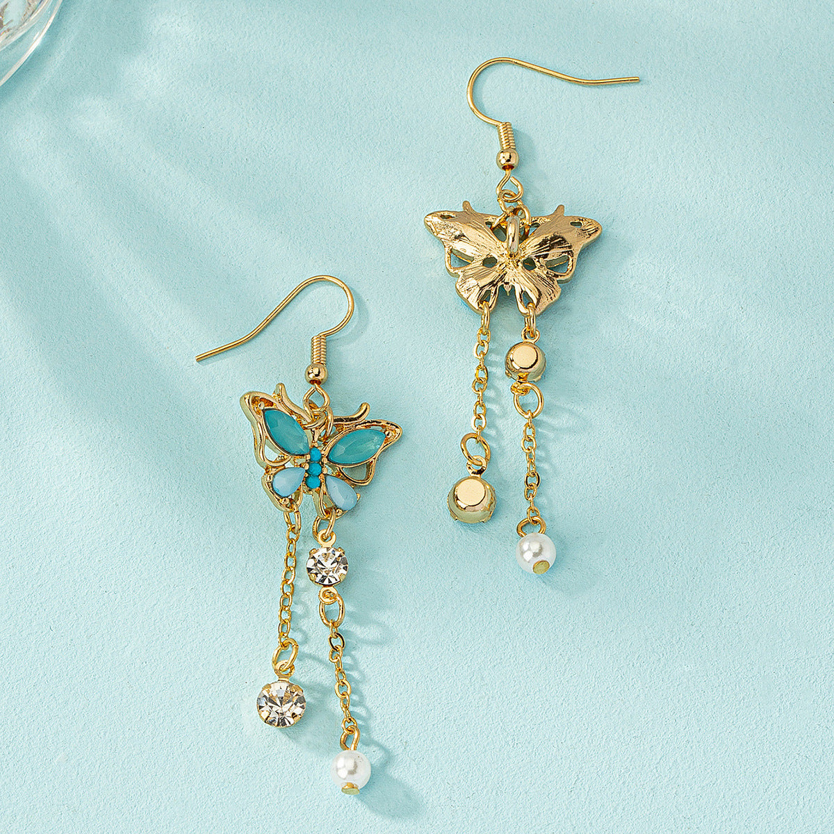 Wholesale Green Zircon Butterfly Alloy Earrings ACC-ES-AYN006