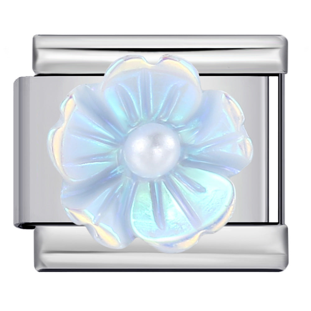 Wholesale Italian Charm Bracelet 9mm DIY Splicing Removable Flowers Stainless Steel Composable Bracelet