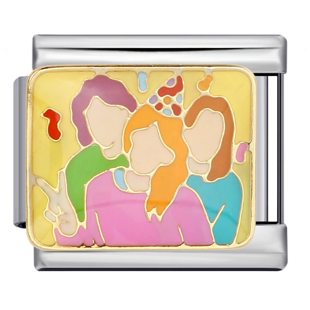 Wholesale Italian Charm Bracelet 9mm DIY Splicing Removable Birthday Party Stainless Steel Composable Bracelet