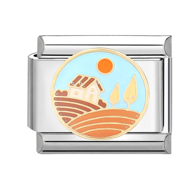 Pulsera de encanto italiano al por mayor de 9 mm Diy Suplicamiento Lindo pulsador creativo de acero Titanio Compuesta de acero Pulsera