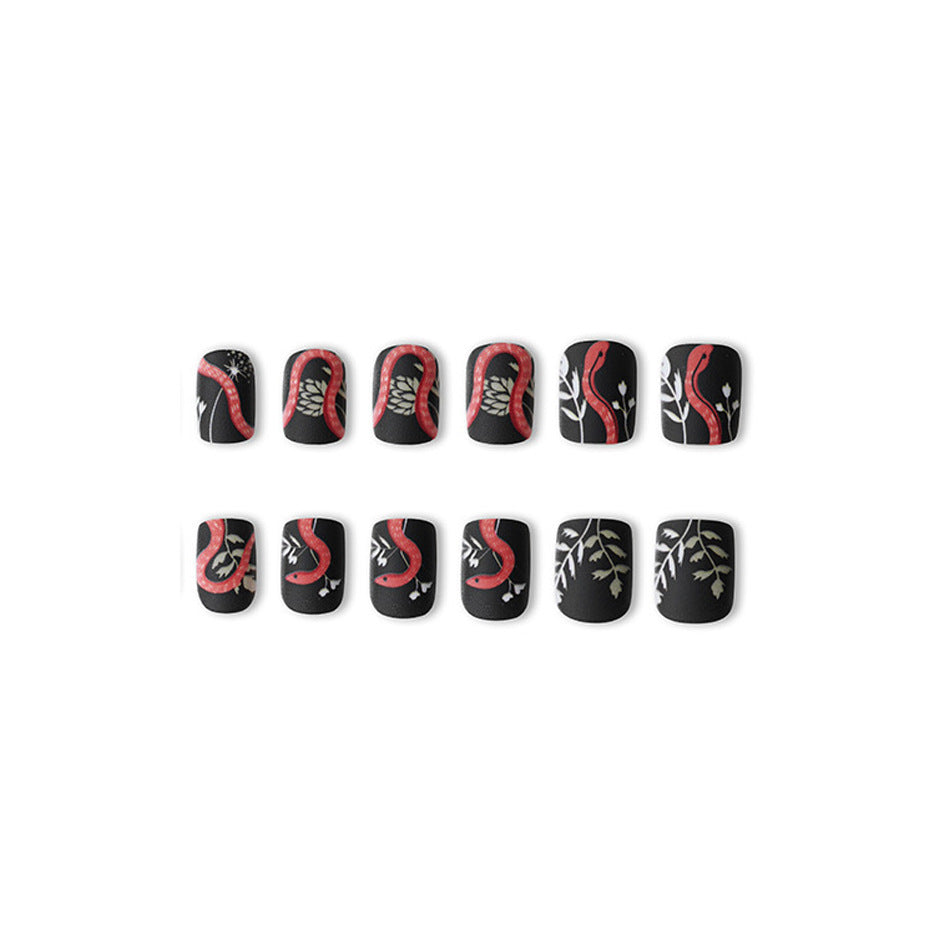 Wholesale 24 Pieces/box Halloween Dancing Snakes Cute Manicure Sheets Press-on Nails Kits Nail Stickers ACC-NS-GuaiXL045