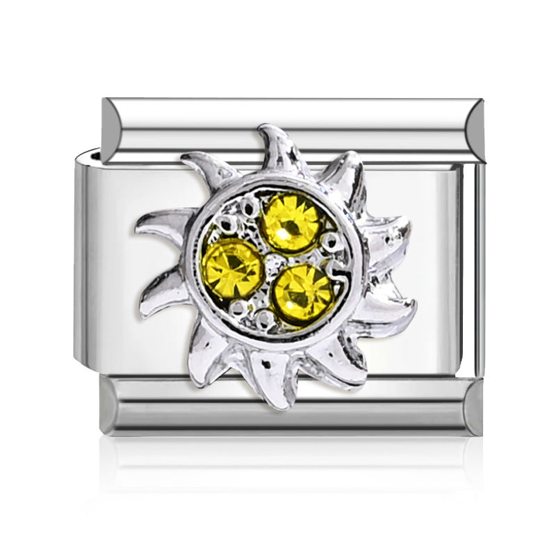 Wholesale 9mm Italian Charm Starter Bracelets DIY square Single Section Creative Stainless Steel Composable Bracelet