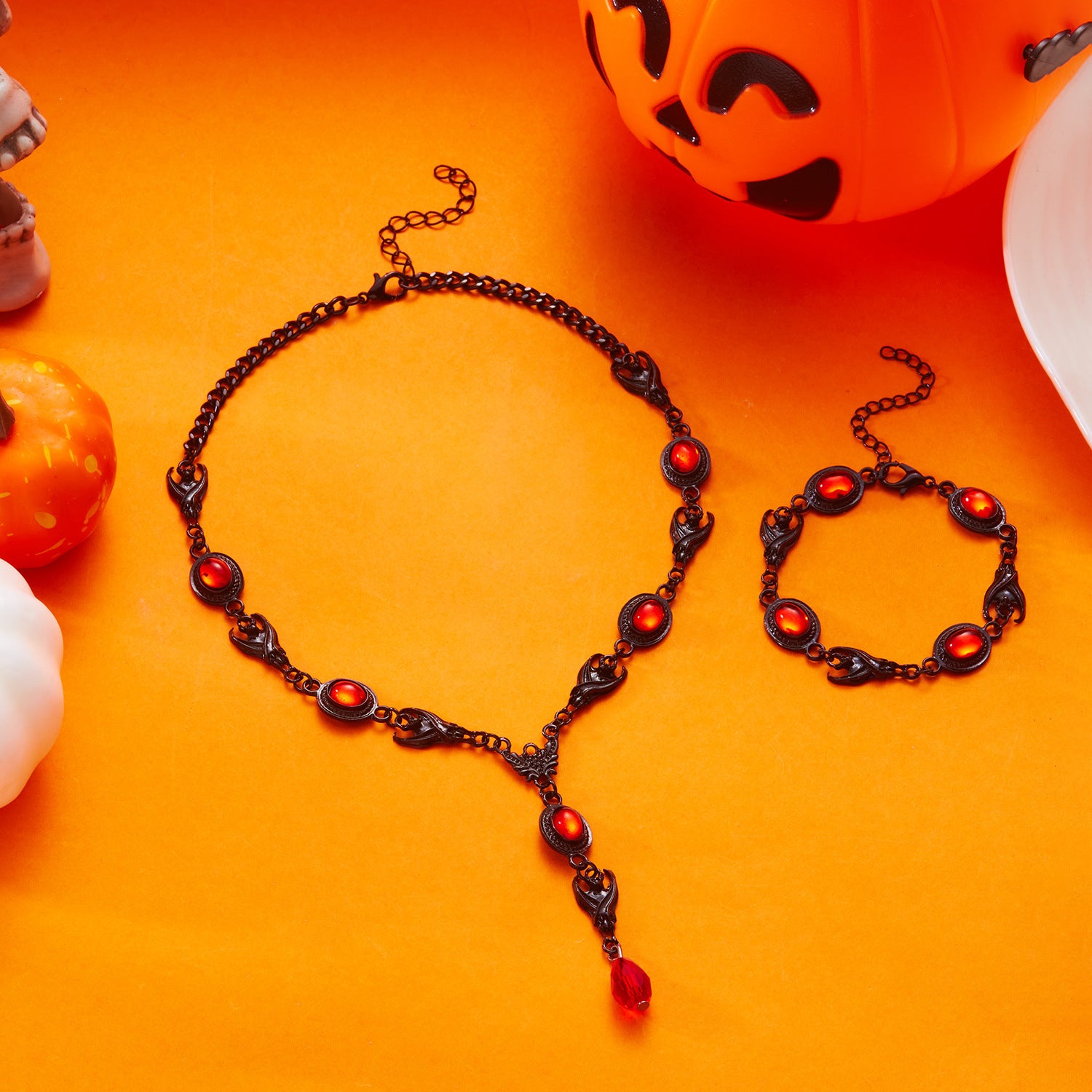 Großhandel Halloween schwarz und rote Kontrastfarbe Ohrringe