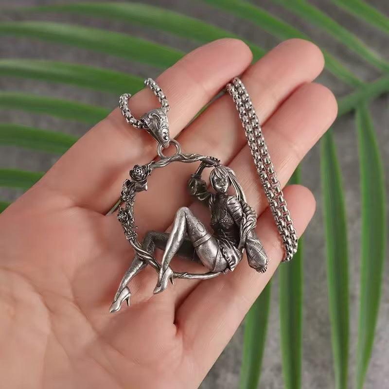 Wholesale  punk style girl retro old necklace