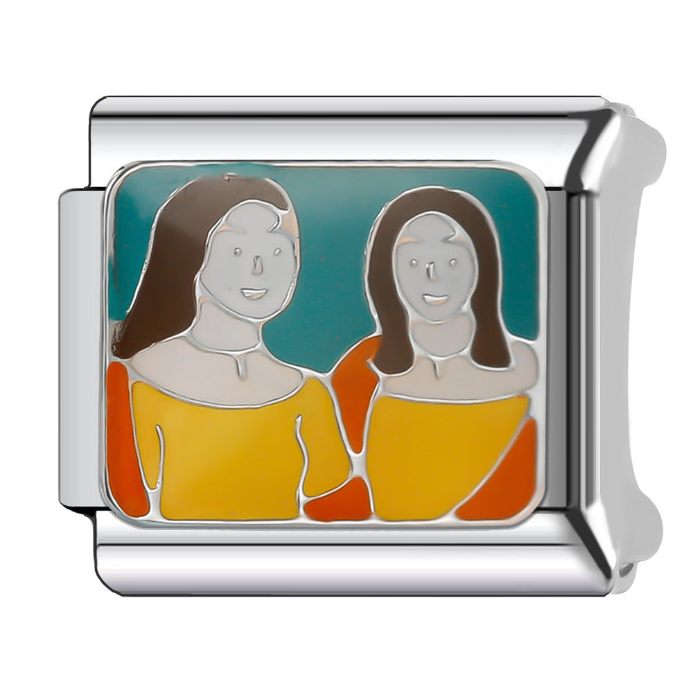 Wholesale Italian Charm Bracelet 9mm DIY 9MM Single  Creative Stainless Steel Composable Bracelet