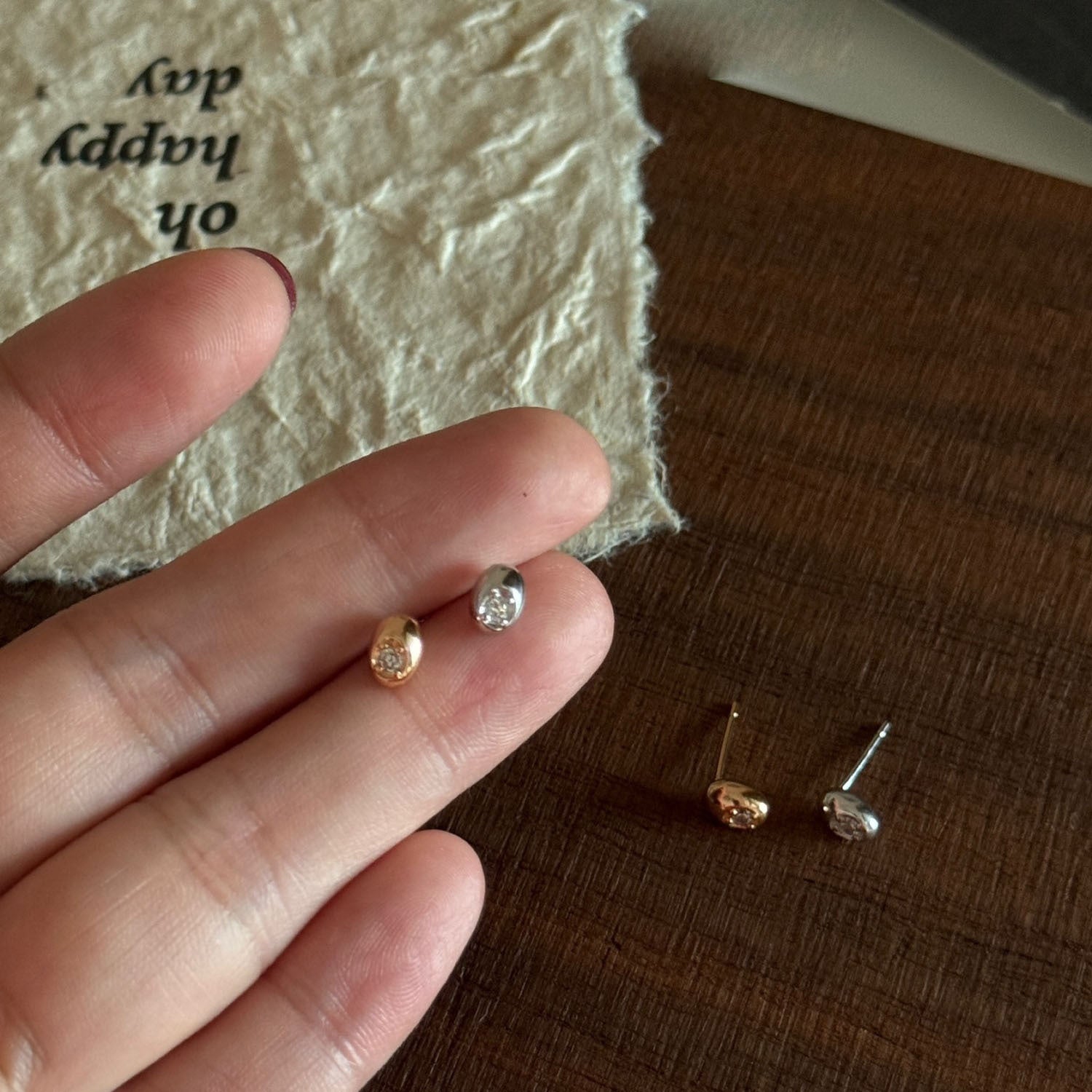 Wholesale Platinum Plated Mini Bean Earrings for Women