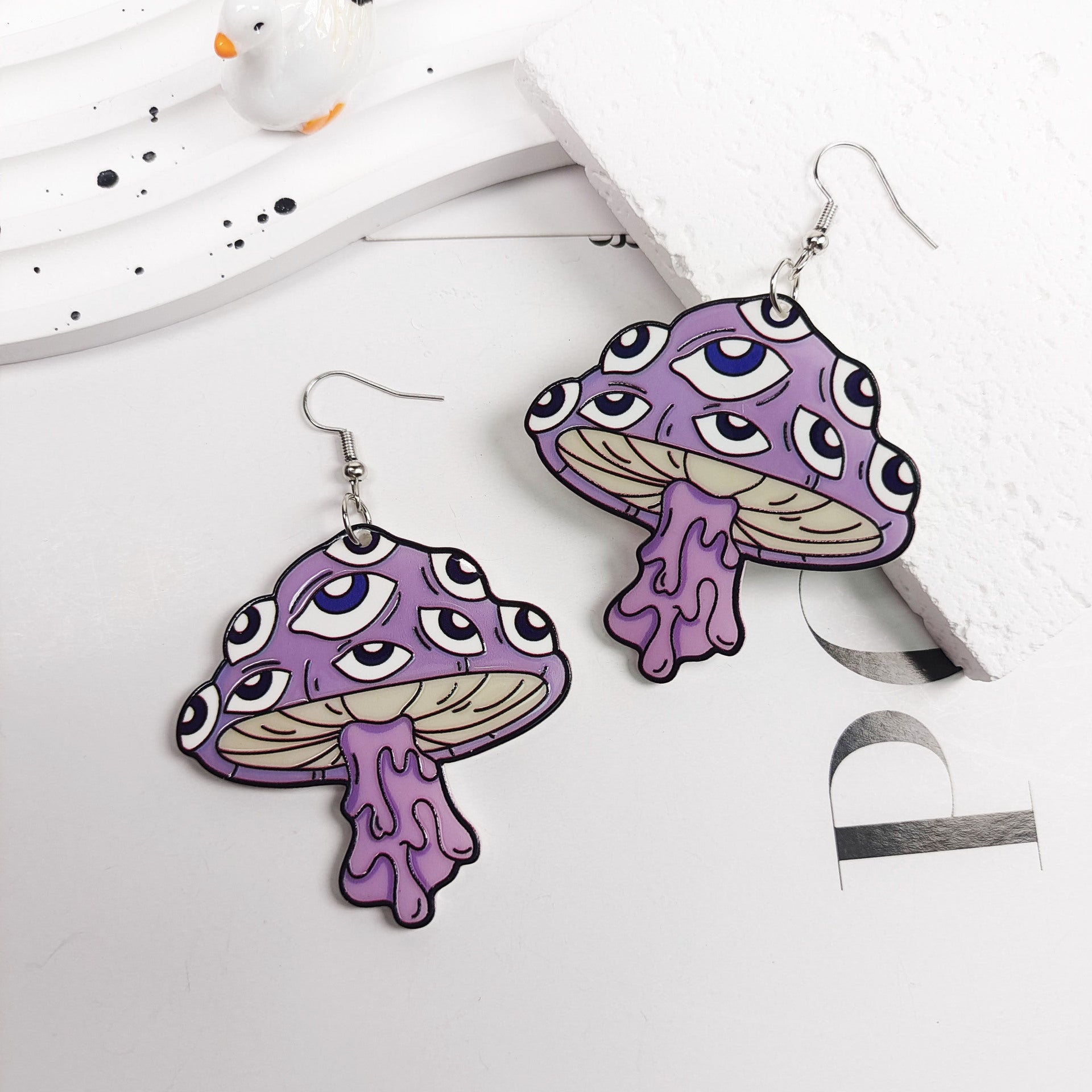 Wholesale Halloween Dark Skull Purple Earrings Acrylic Earrings ACC-ES-Jiay005