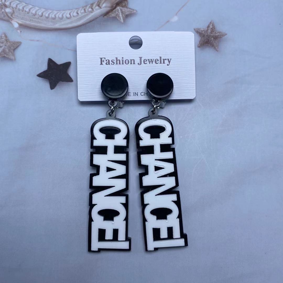 Wholesale Ear Clip Acrylic Earrings Cute Earrings ACC-ES-ChiCha002