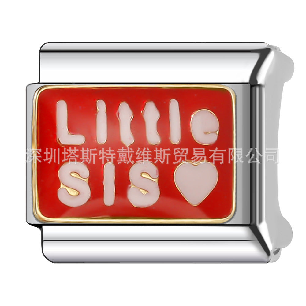 Wholesale  Italian Charm Bracelet 9mm DIY single section Creative Stainless Steel Composable Bracelet