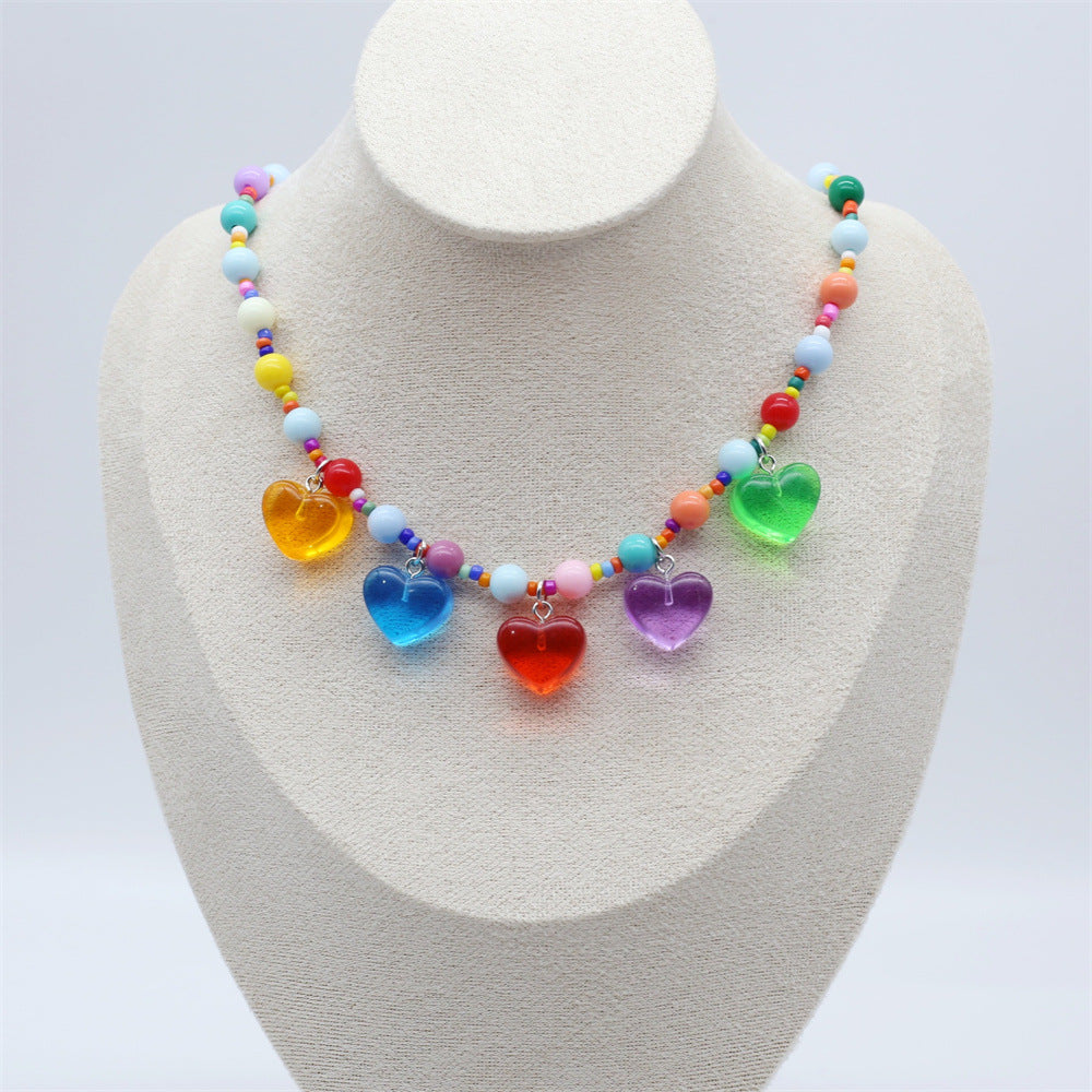 Wholesale Cute Children's Cartoon Character Colorful Beaded Necklace