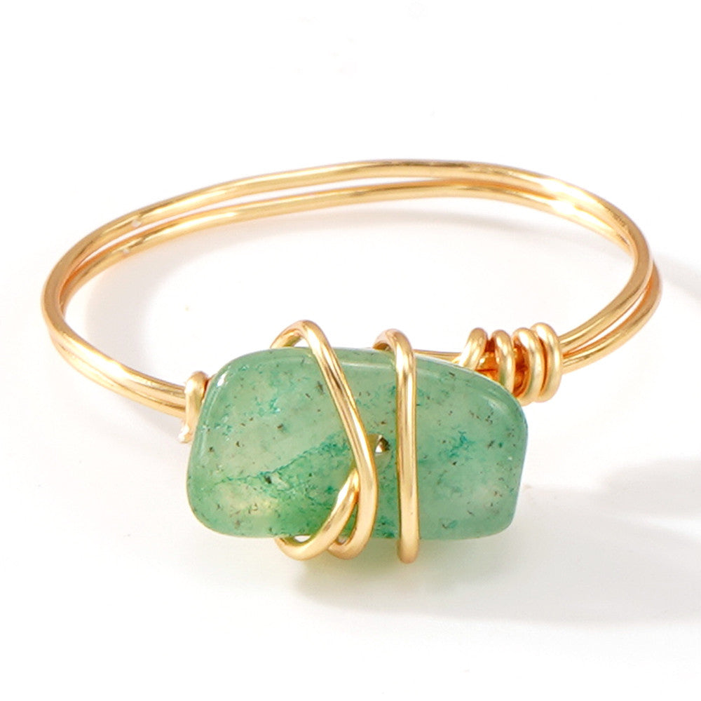 Wholesale Natural Stone Ring Light Luxury Elegant Niche Design Jewelry Accessory Gift