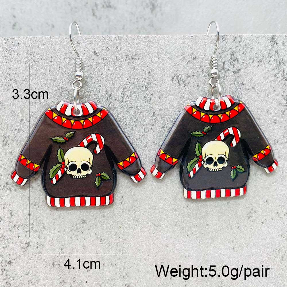 Wholesale Christmas Snowflake Elk Bell Christmas Dwarf Acrylic Earrings ACC-ES-ChenY085