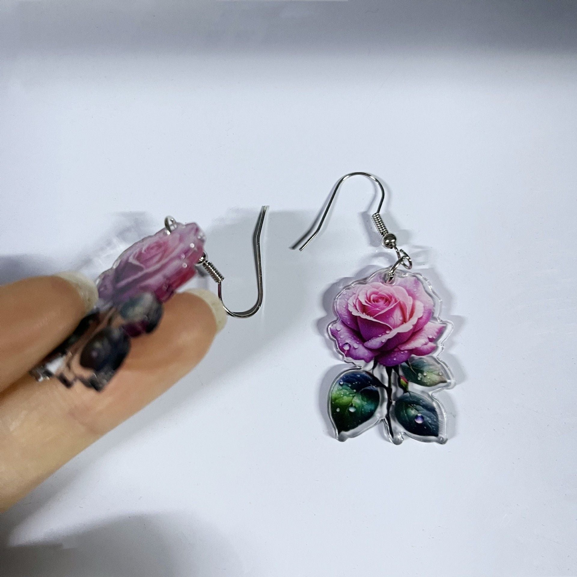 Wholesale  Romantic Flowers Acrylic Earrings