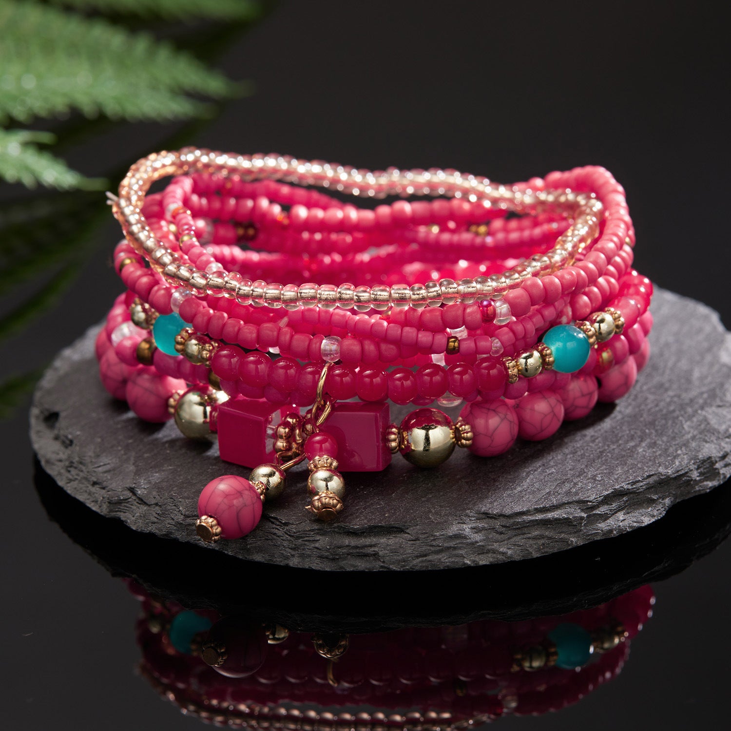 Wholesale Bohemian Ethnic Style Multi-Layered Rice Bead Bracelet