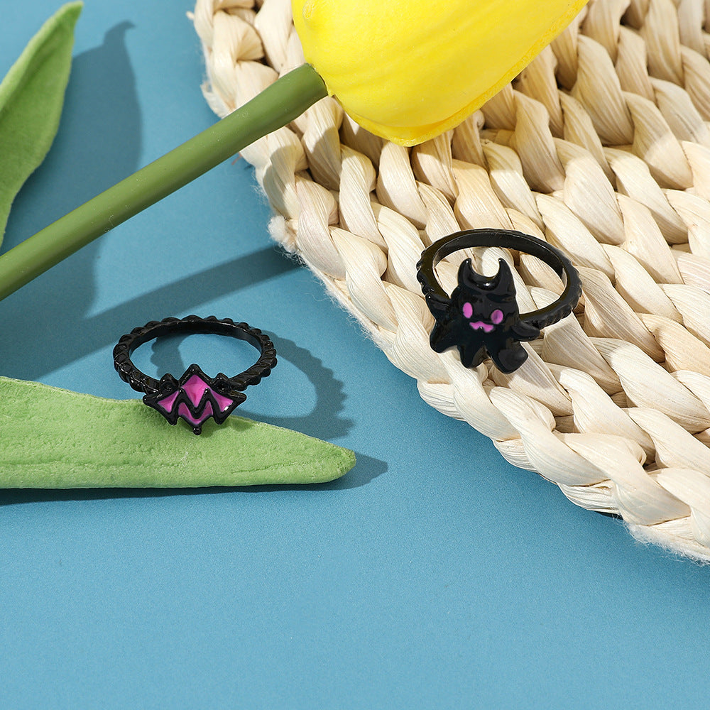 Wholesale Black Ghost Asymmetrical Earrings Rings ACC-ES-YBY001