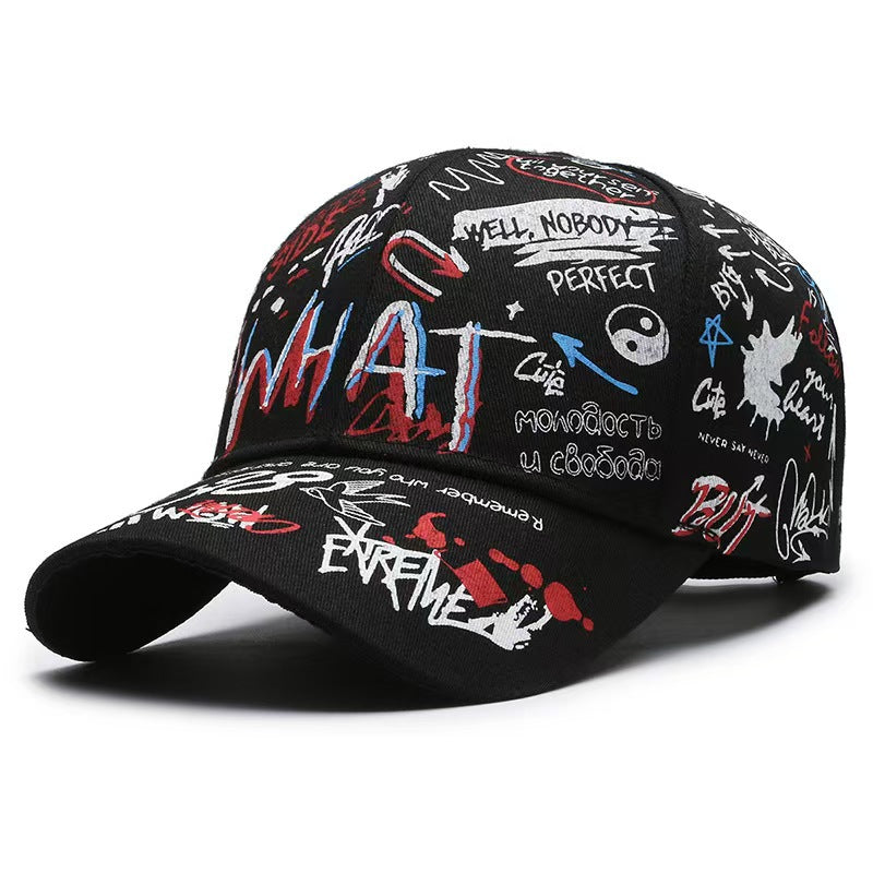 Wholesale Chic Graffiti Baseball Cap Unisex Adjustable Breathable Sun Hat for Outdoor Activities