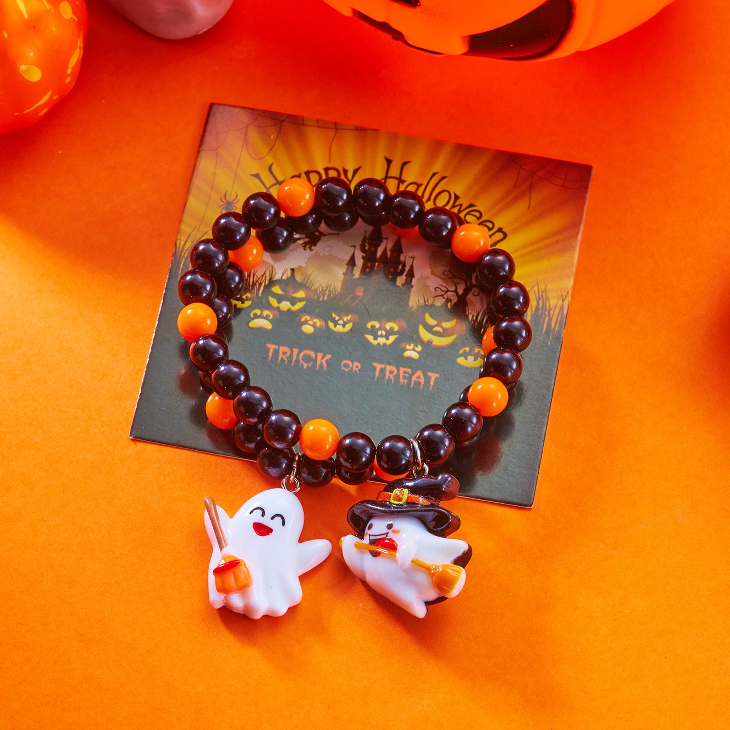 Wholesale  Halloween Pumpkin Cat Couple Bracelet