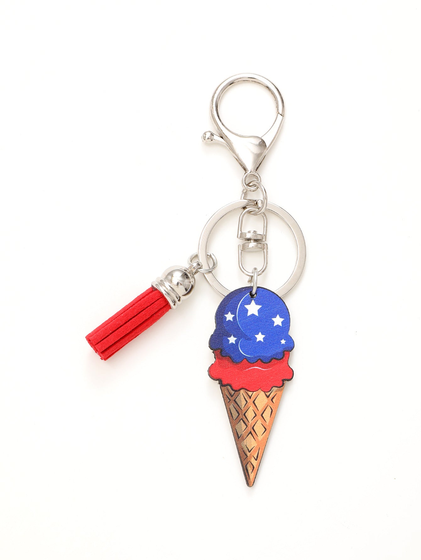 Wholesale American Independence Day Ice Cream Wooden Keychain