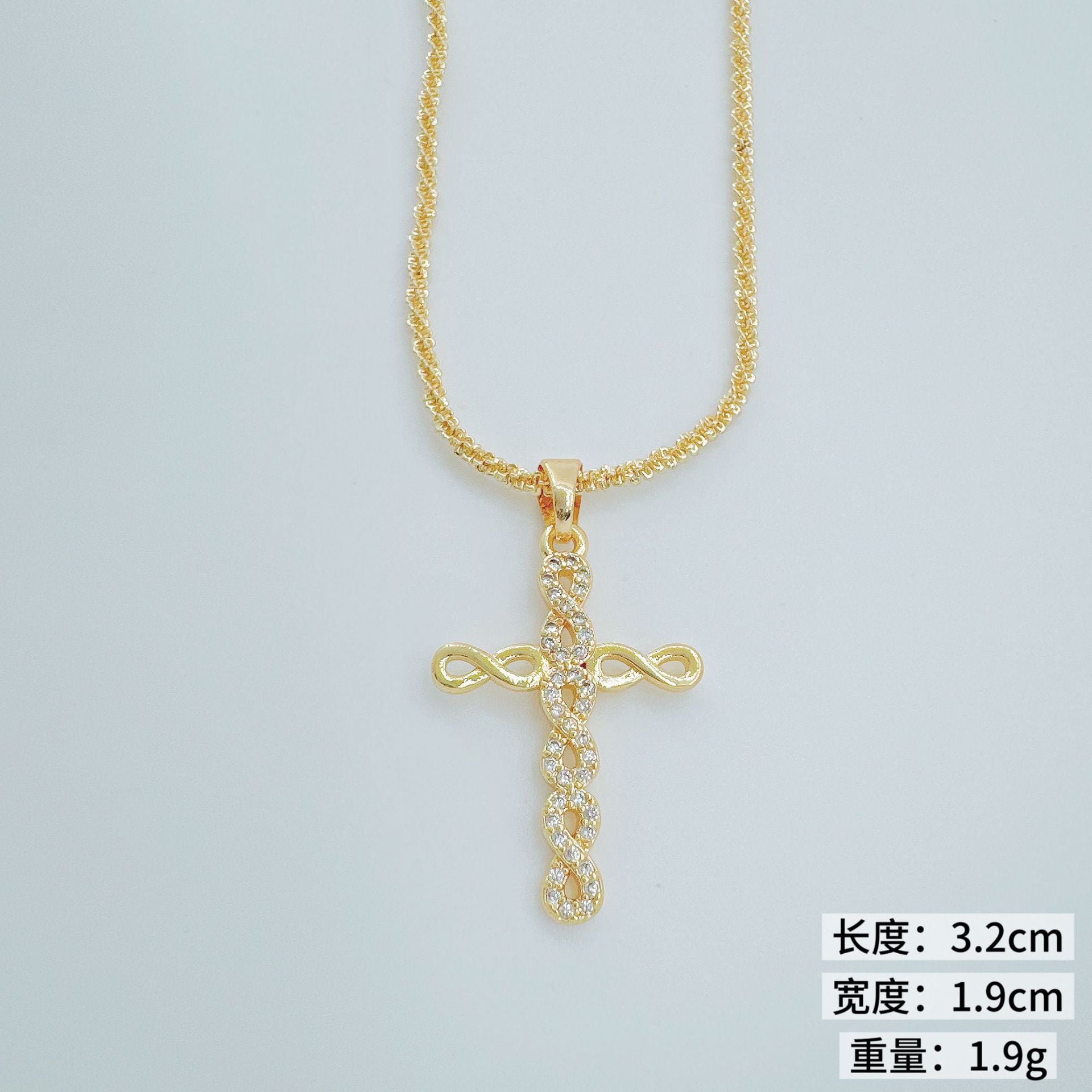 Wholesale Trendy Copper Gold Plated Zircon Pendant Necklace Fashion Accessory