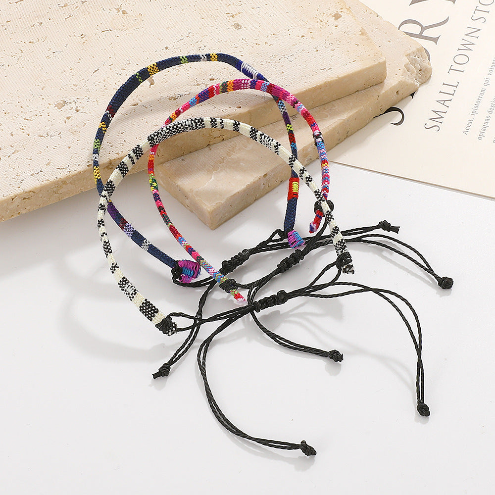 Wholesale Colorful Bohemian Hand Woven Adjustable Bracelet Anklet ACC-BT-MY001