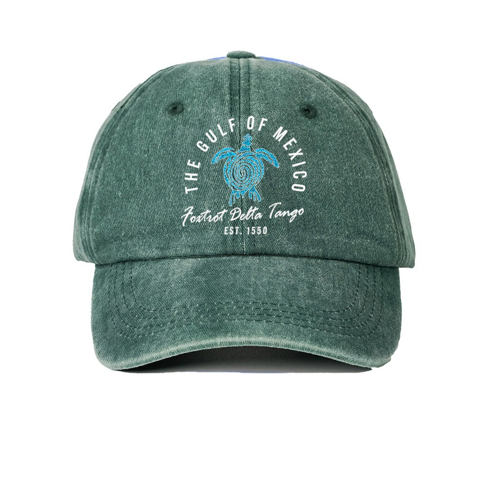 Wholesale Washed cotton printed distressed baseball cap