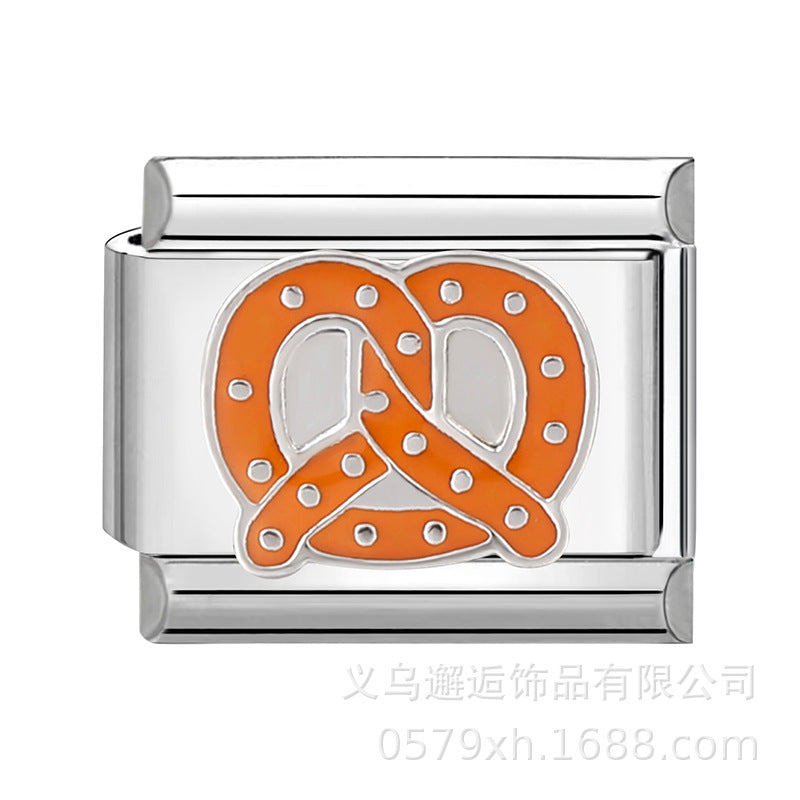 Wholesale  Italian Charm Bracelet 9mm DIY Splicing Removable Cartoon Food Stainless Steel Composable Bracelet