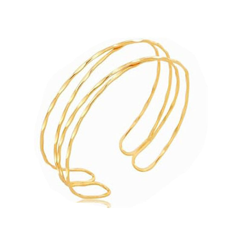 Wholesale Geometric Metal Snake Arm Ring Fashion  Exaggerated Leaf Bracelet suit