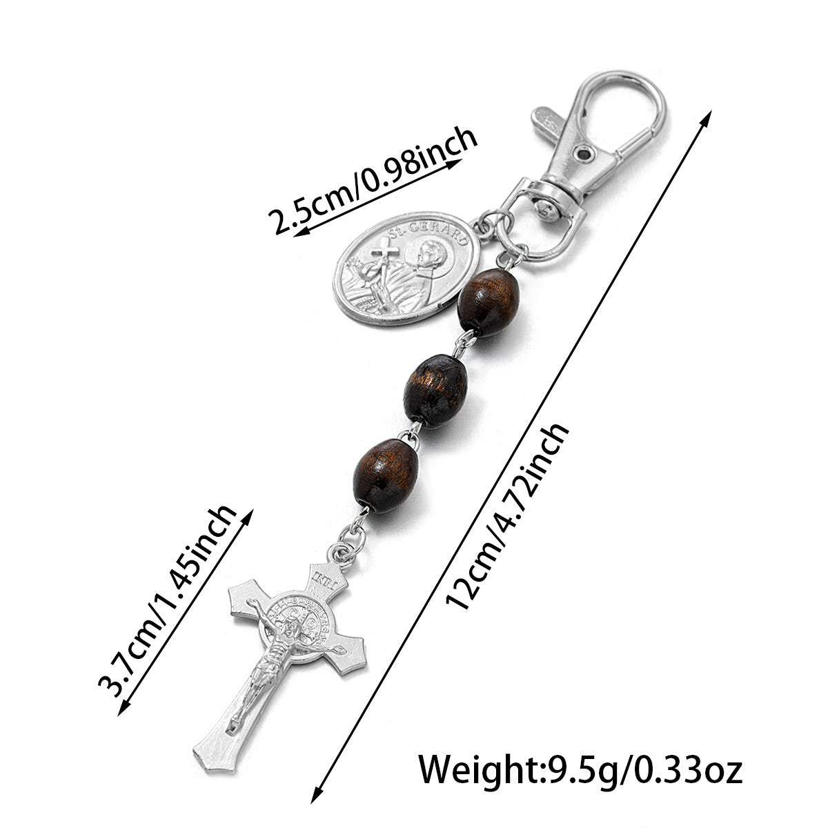 Wholesale minimalist niche alloy cross round pendant keychain