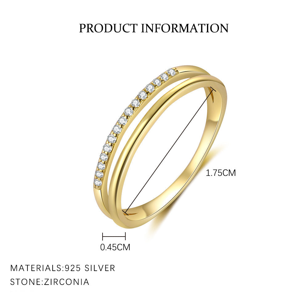 Wholesale S925 Sterling Silver  Geometric Line Ring