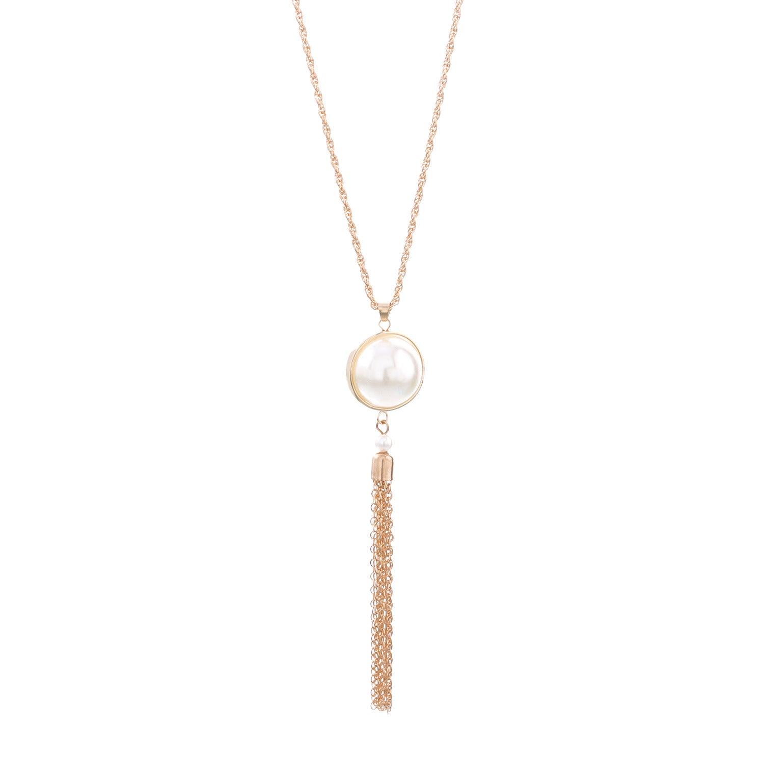 Wholesale simple knotted tassel long necklace