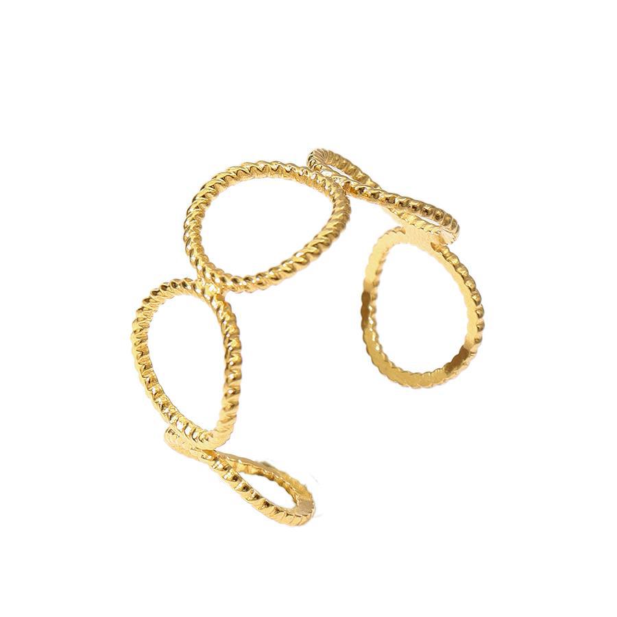 Wholesale Star Sun Moon Stainless Steel Rings 18k Gold Plated Rings ACC-RS-MuC014