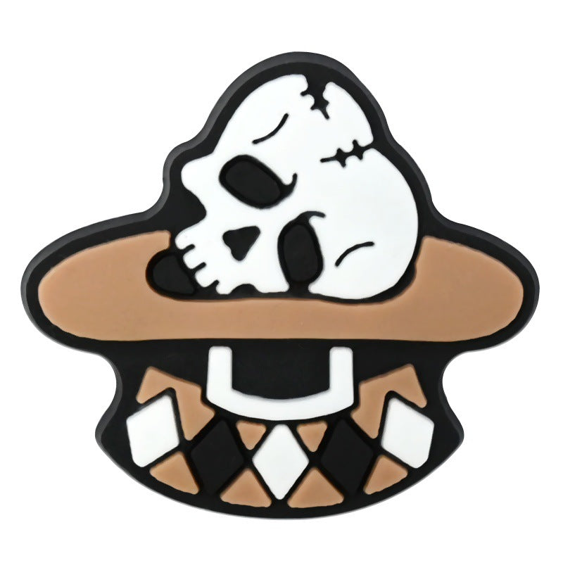 Wholesale  Random 100pcs Cartoon Skull   PVC Soft Rubber Shoe Buckle Decoration