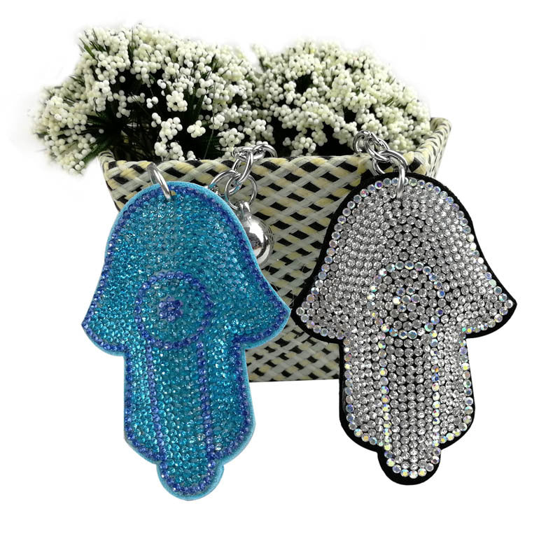 Wholesale Creative rhinestone Palm rhinestone keychain tassel diamond keychain