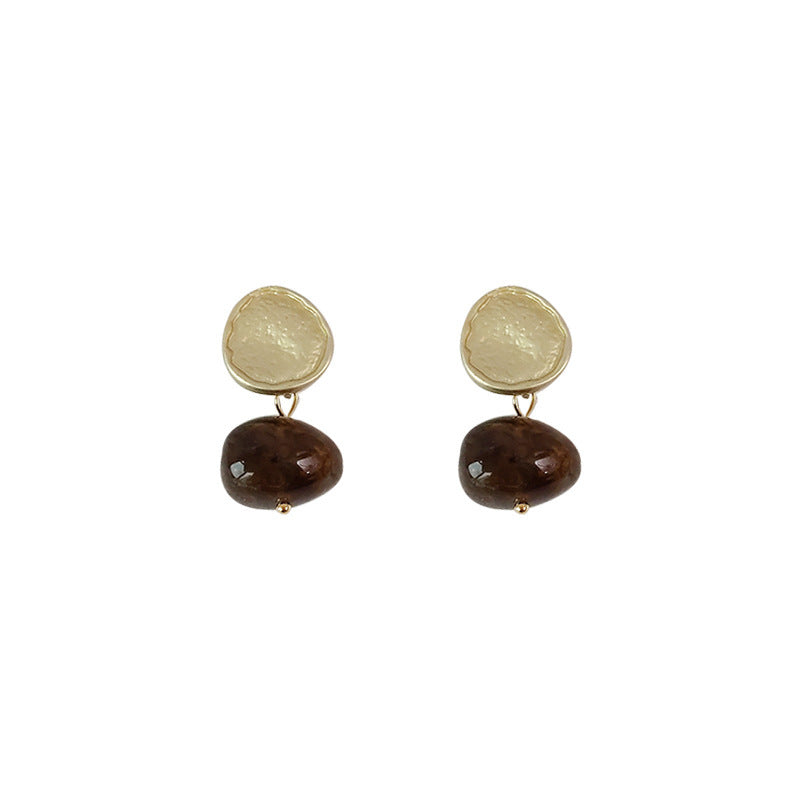 Wholesale Retro Coffee Color Earrings Geometric Blooming Acrylic Earrings ACC-ES-Eryu006