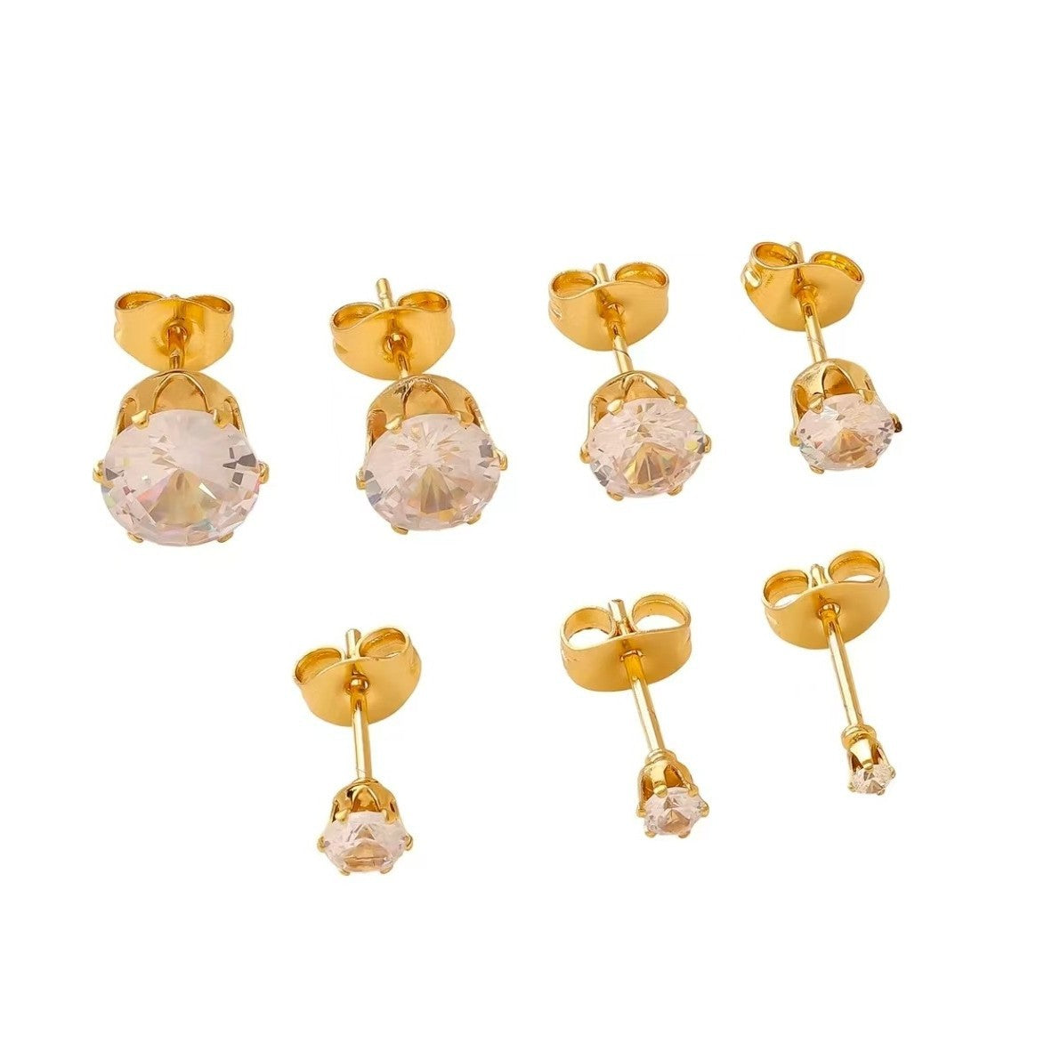 Wholesale 5pcs 2-8mm stainless steel stud earrings