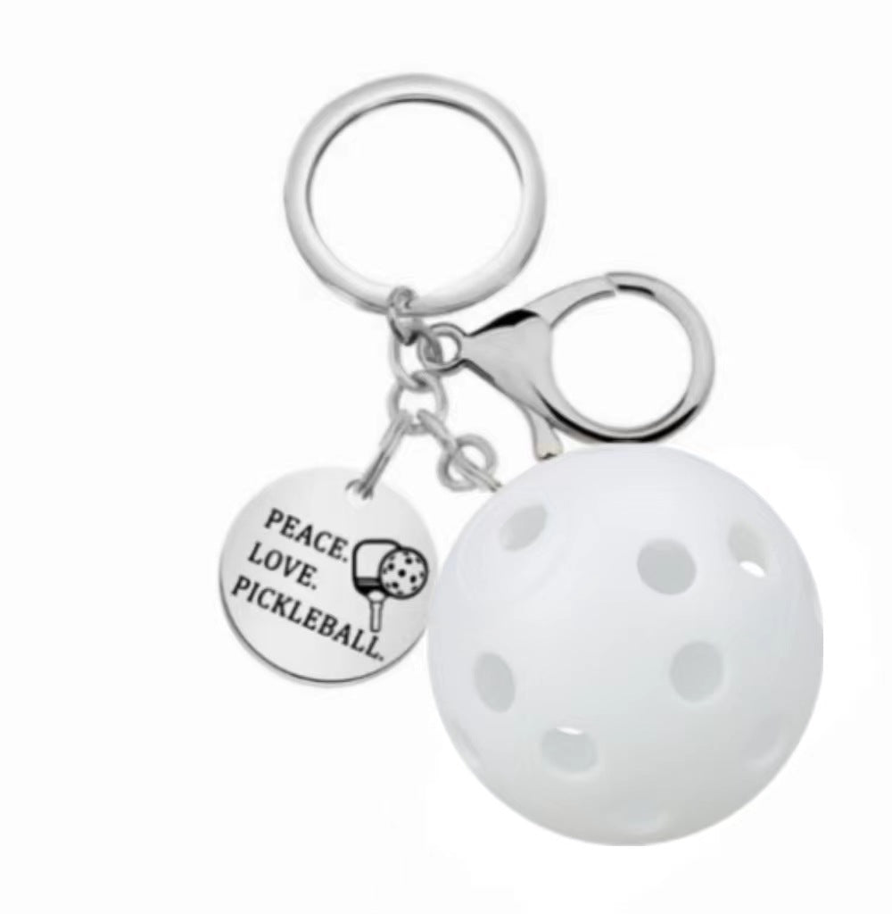 Wholesale Pickleball Stainless Steel Hole Ball Keychains ACC-KC-JinZhu002