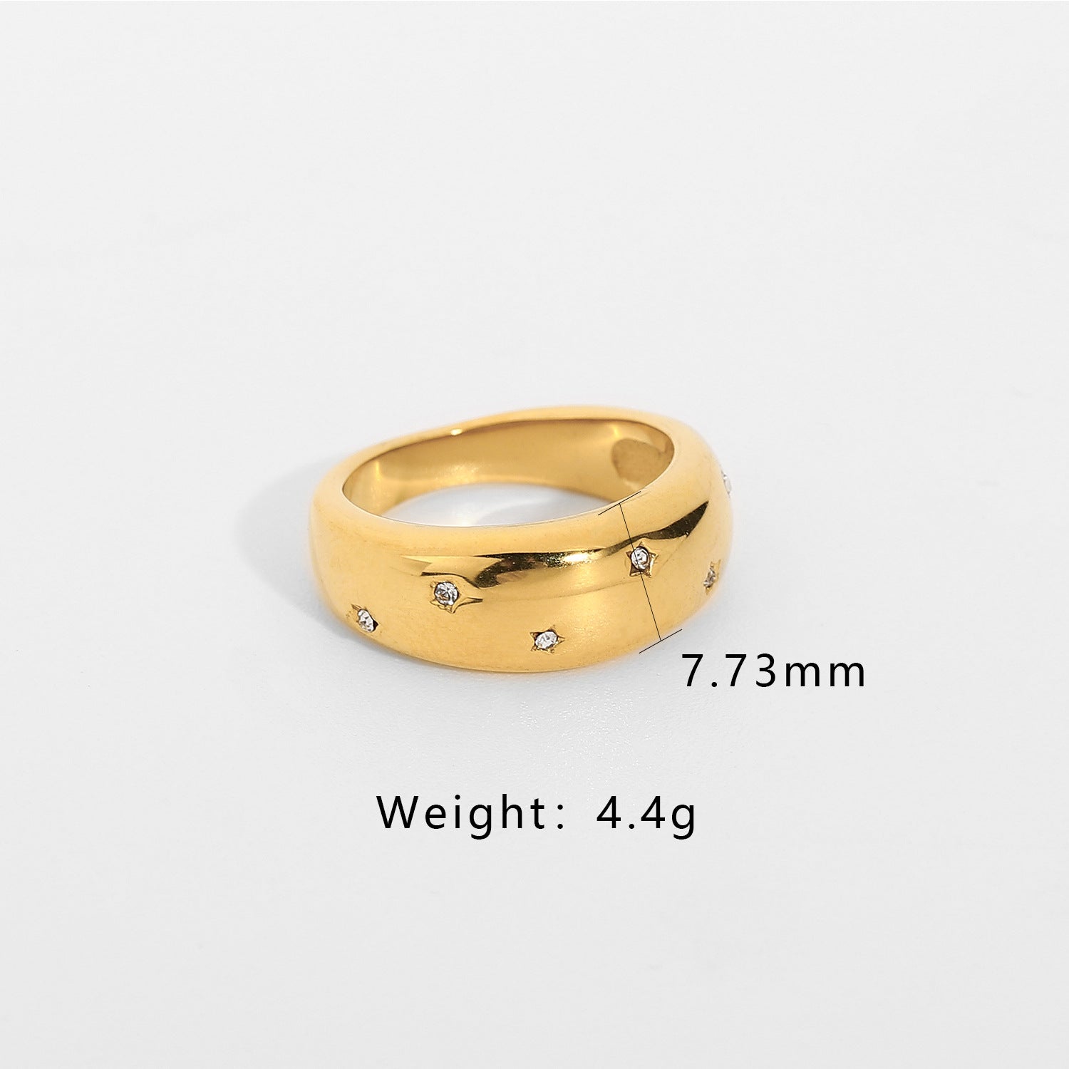Wholesale Zircon Ring 18K Gold Plated Stainless Steel ACC-RS-Jied002