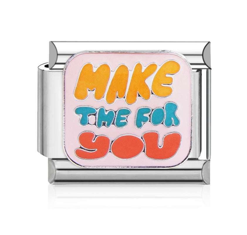 Wholesale Italian Charm Bracelet 9mm DIY Splicing Cute Creative Stainless Steel Composable Bracelet