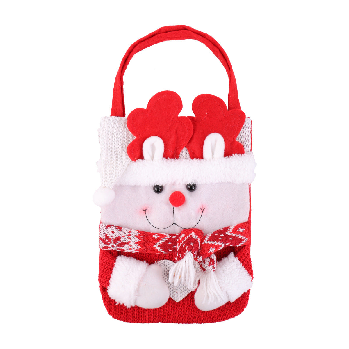 Wholesale Cute cartoon red  snowman old man candy tote bag Christmas decoration