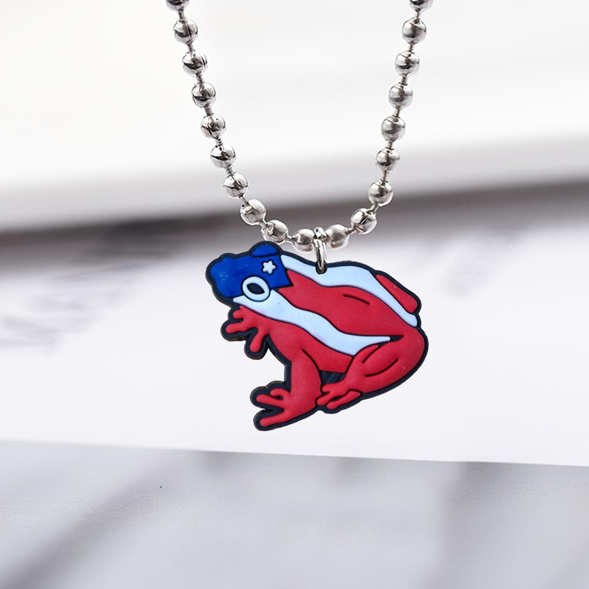 Wholesale Stainless steel American Independence Day Series Small Bead Necklace