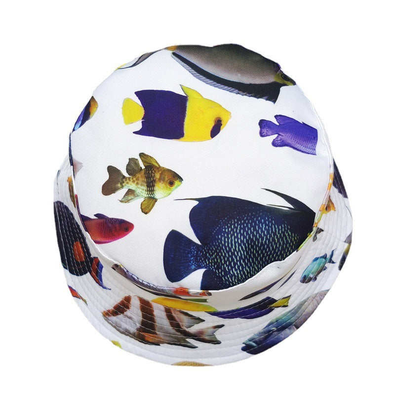 Wholesale  fish printed fisherman hat bucket hat